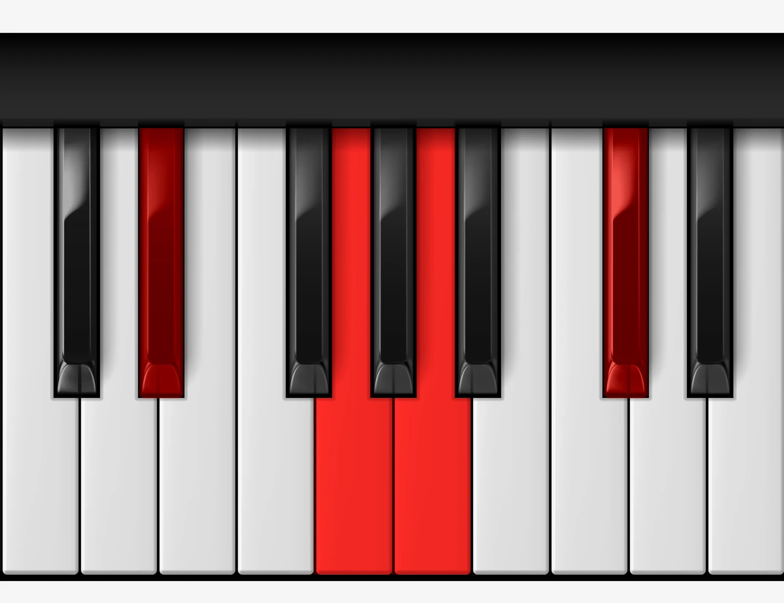 A 7♭5 piano chord, 2nd inversion — E♭, G, A, C♯