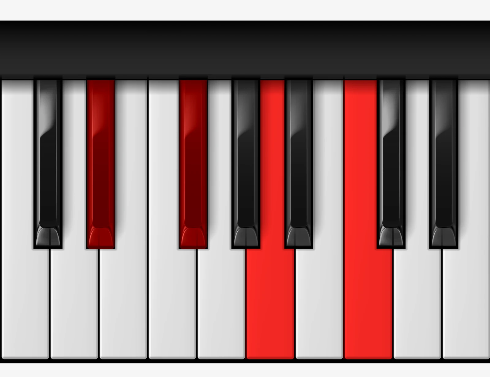 A Diminished 7th piano chord, 2nd inversion — E♭, G♭, A, C