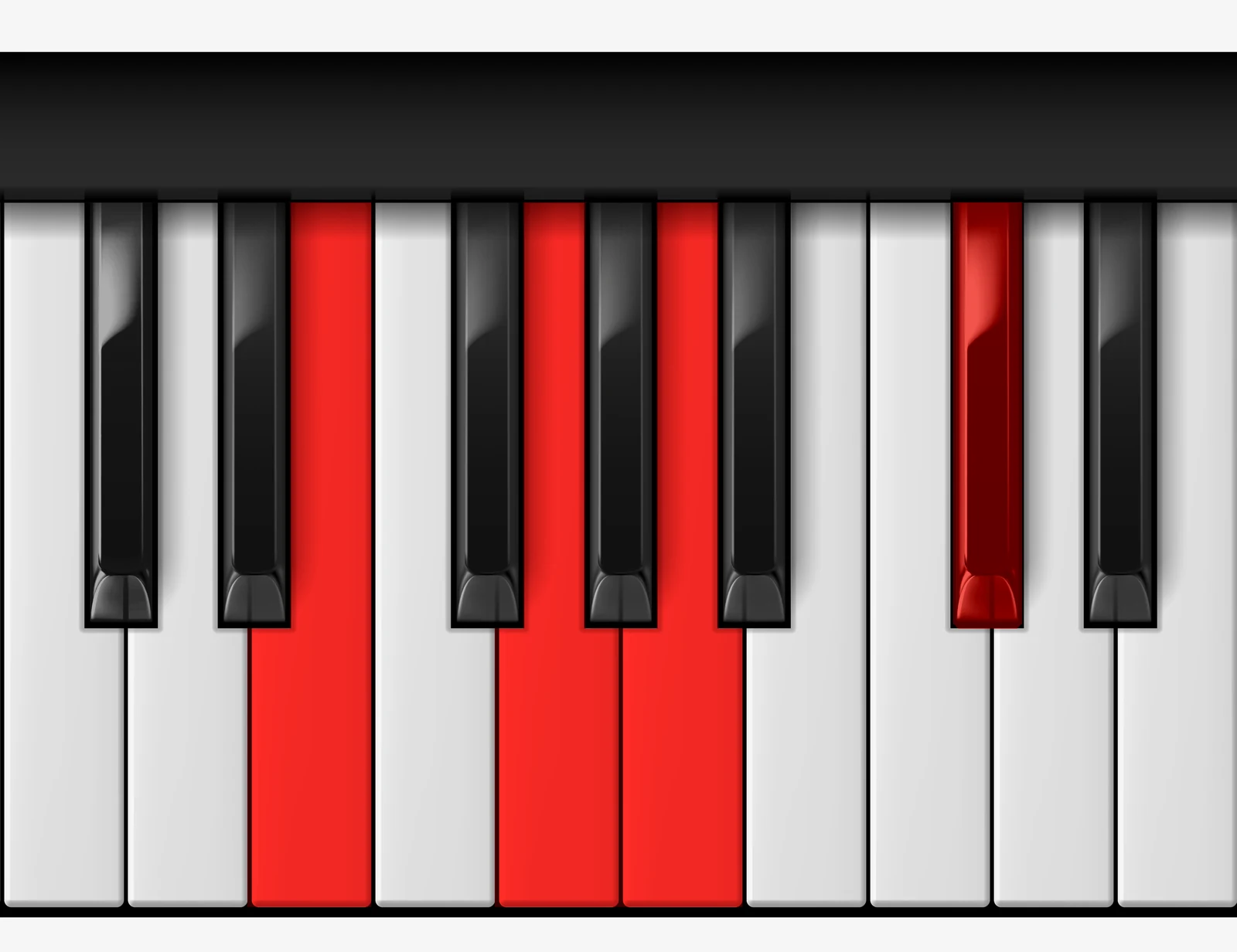 A Dominant 7th piano chord, 2nd inversion — E, G, A, C♯