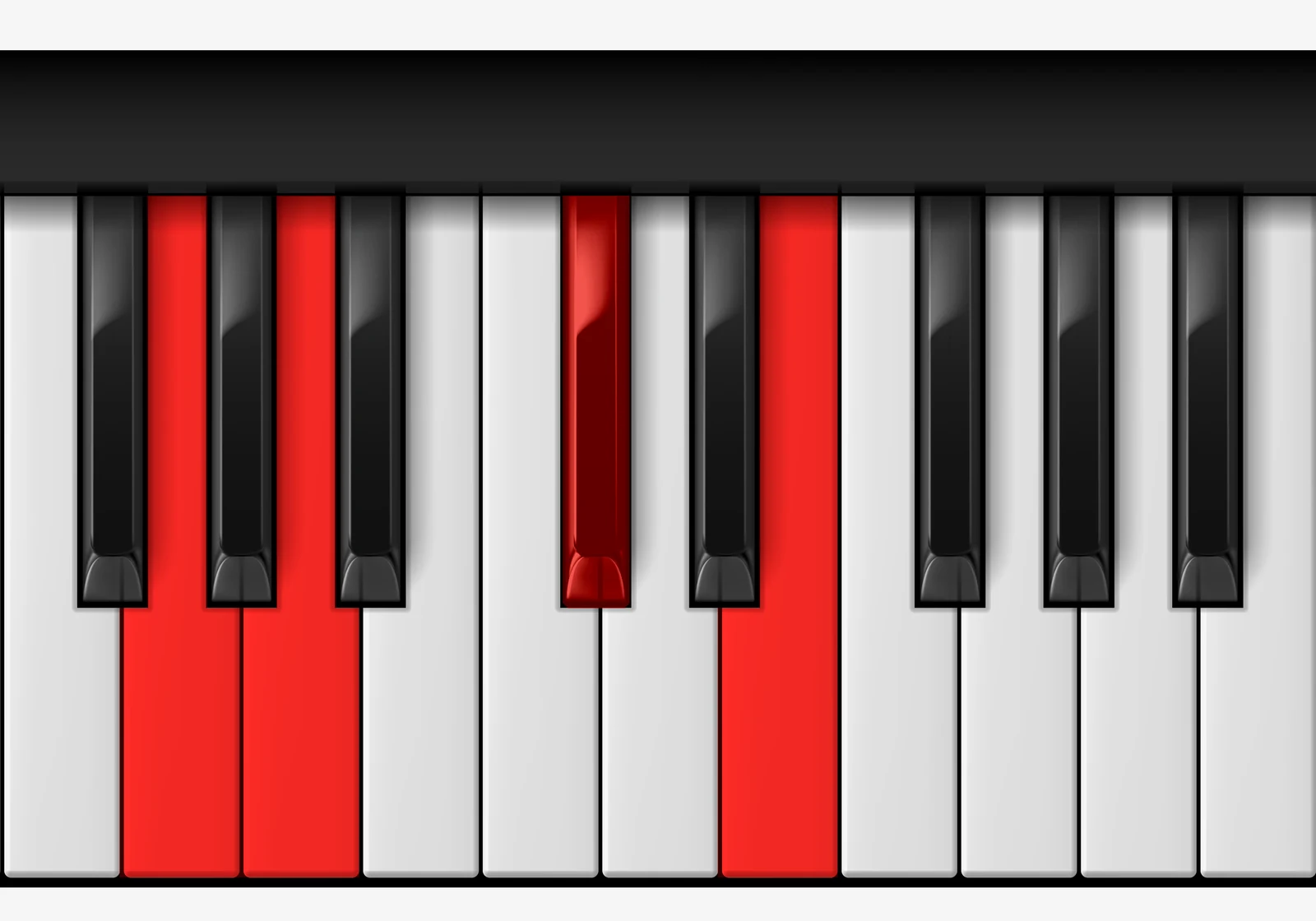 A Dominant 7th piano chord, 3rd inversion — G, A, C♯, E