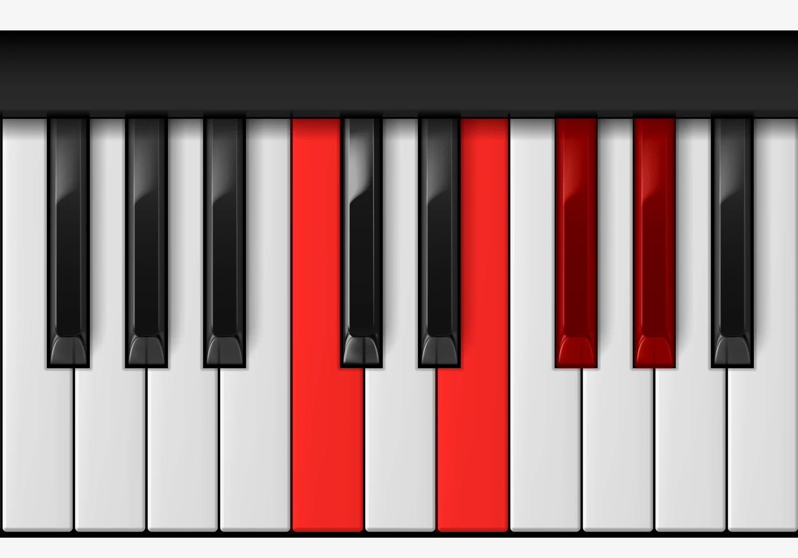 Ab Augmented 7th piano chord, 1st inversion — C, E, G♭, A♭