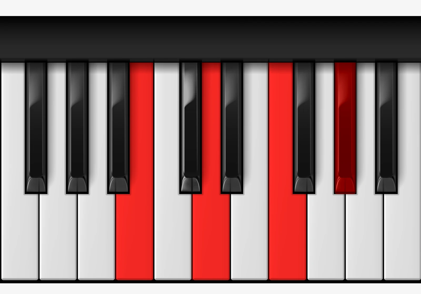 Ab Diminished 7th piano chord, 1st inversion — C♭, E♭♭, G♭♭, A♭