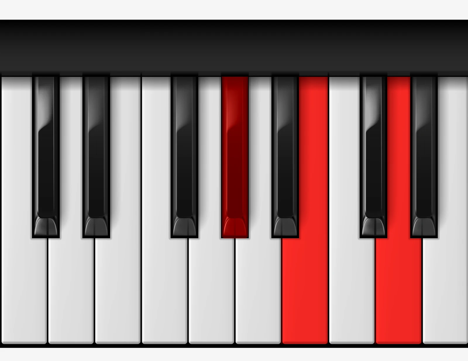 Ab Diminished piano chord, root position — Ab, B, D