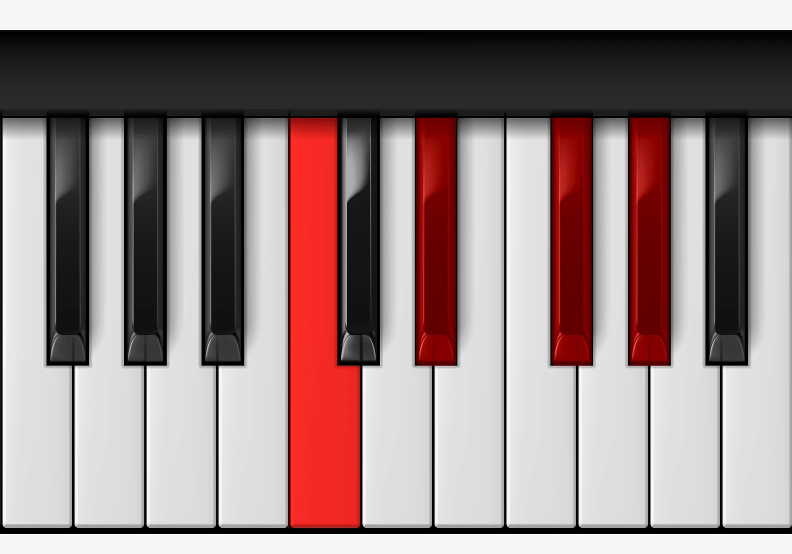 Ab Dominant 7th piano chord, 1st inversion — C, E♭, G♭, A♭