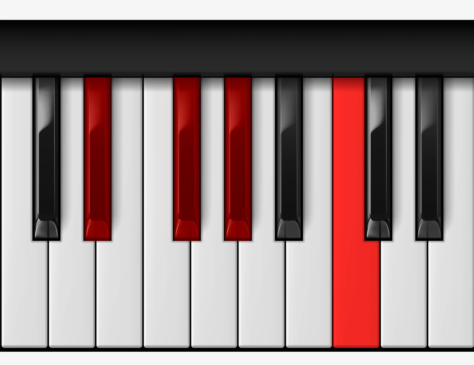 Ab Dominant 7th piano chord, 2nd inversion — E♭, G♭, A♭, C