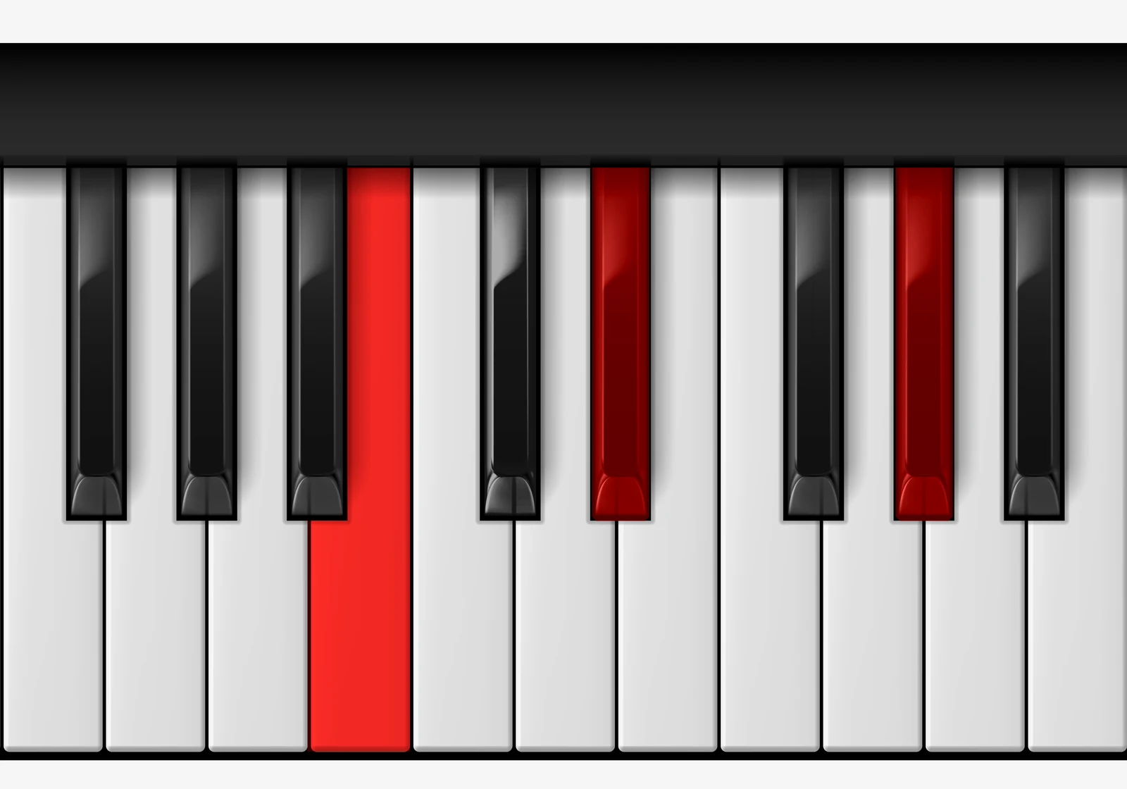 Ab Minor piano chord, 1st inversion — C♭, E♭, A♭