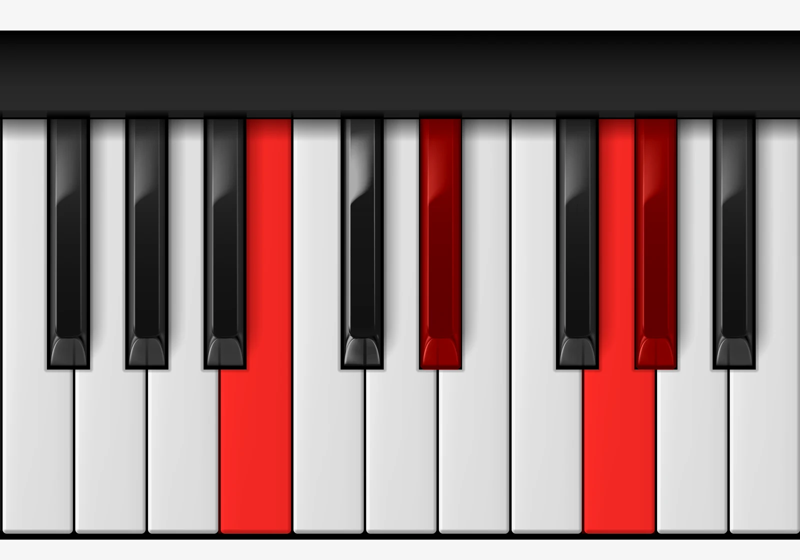Ab Minor Major 7th piano chord, 1st inversion — C♭, E♭, G, A♭