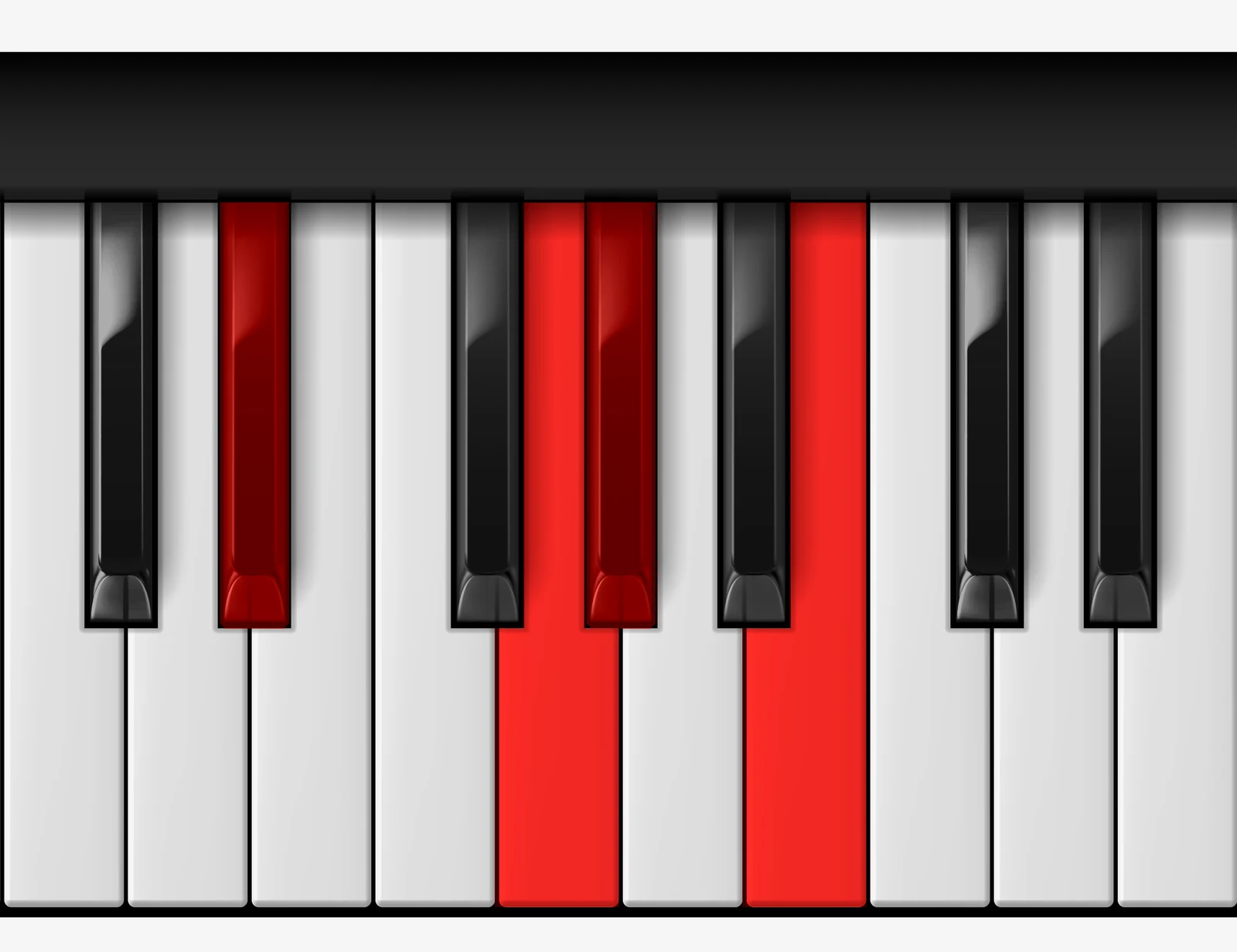 Ab Minor Major 7th piano chord, 2nd inversion — E♭, G, A♭, C♭