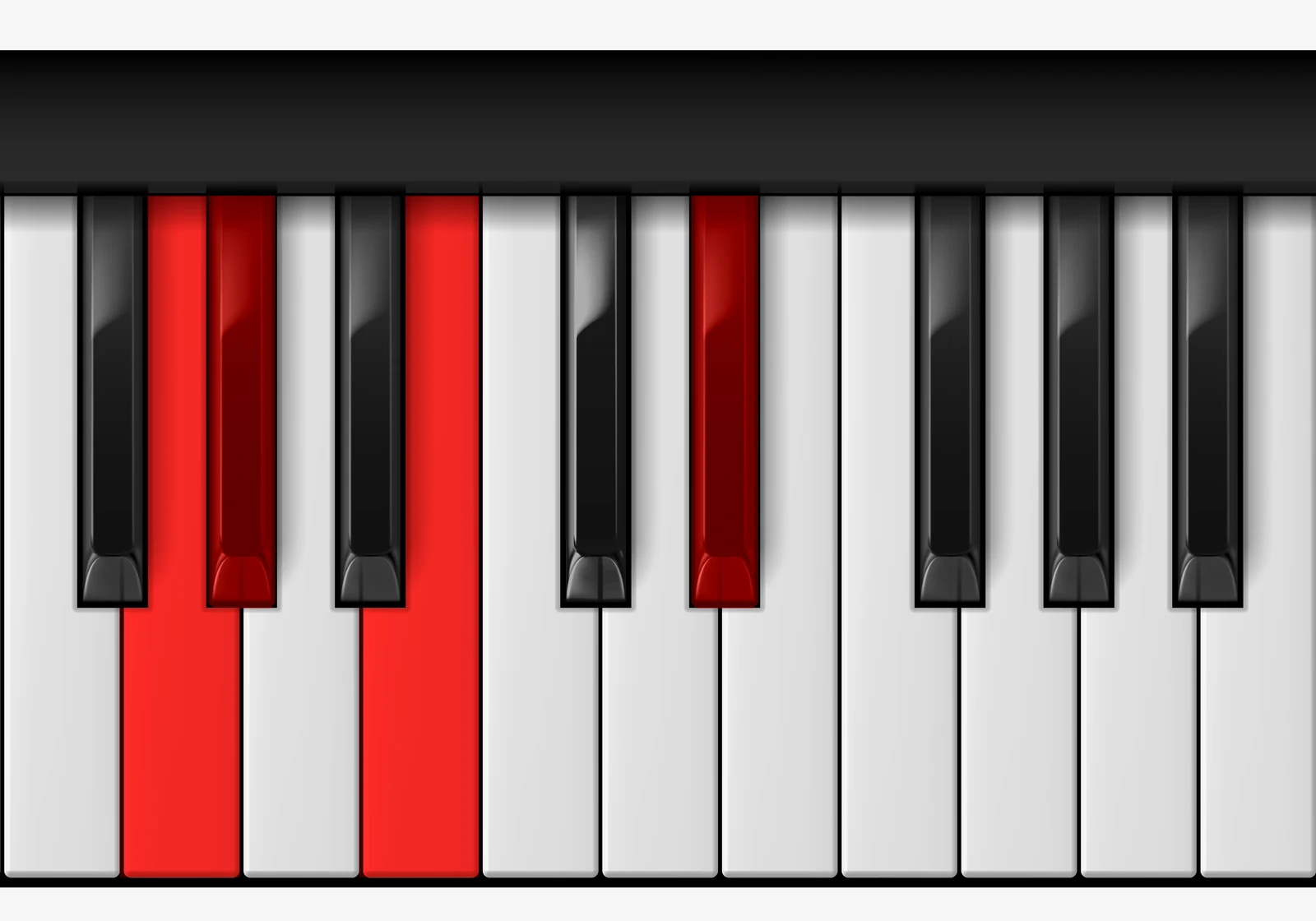Ab Minor Major 7th piano chord, 3rd inversion — G, A♭, C♭, E♭