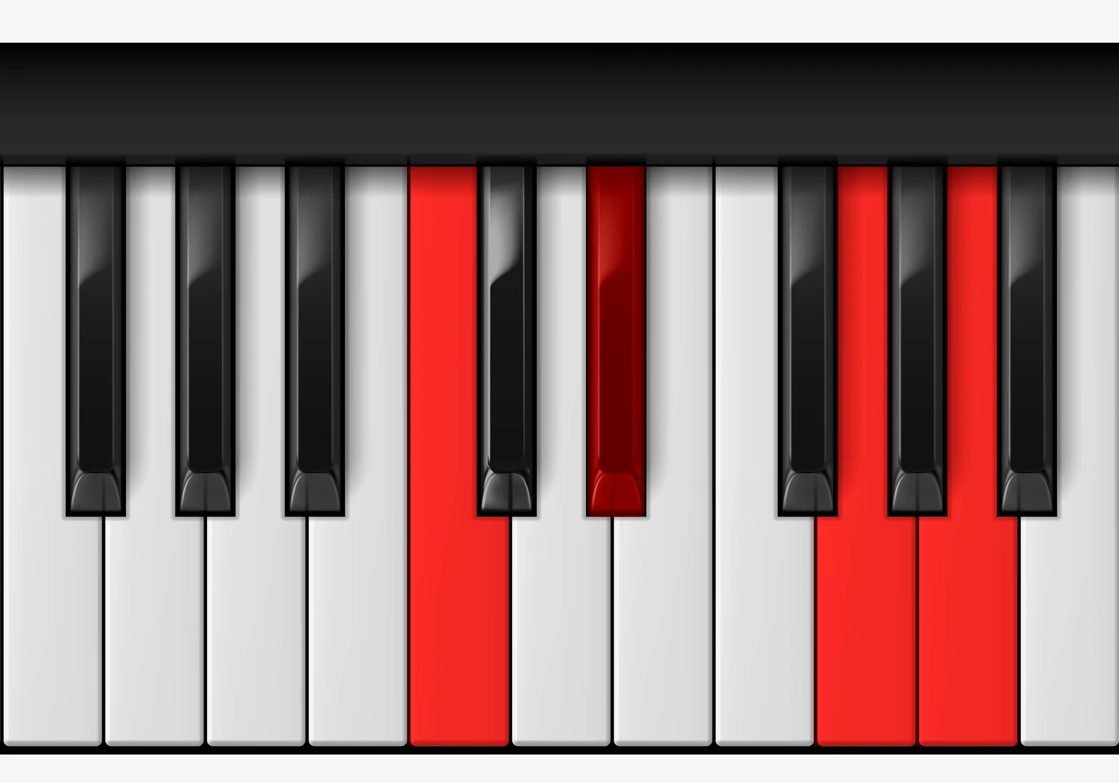 A Half Diminished piano chord, 1st inversion — C, E♭, G, A
