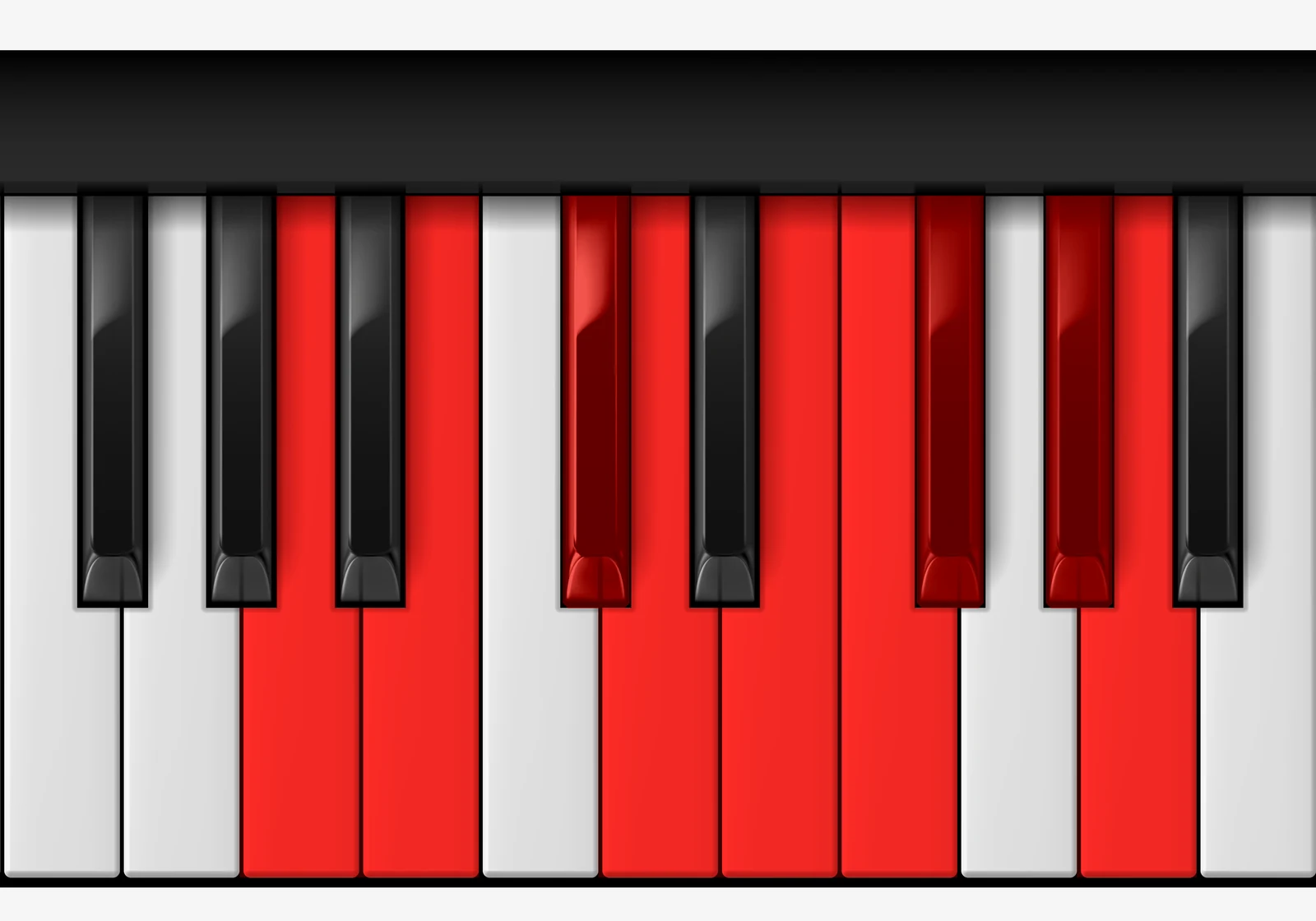 A Major Bebop Scale on piano — A, B, C#, D, E, F, F#, G#, A