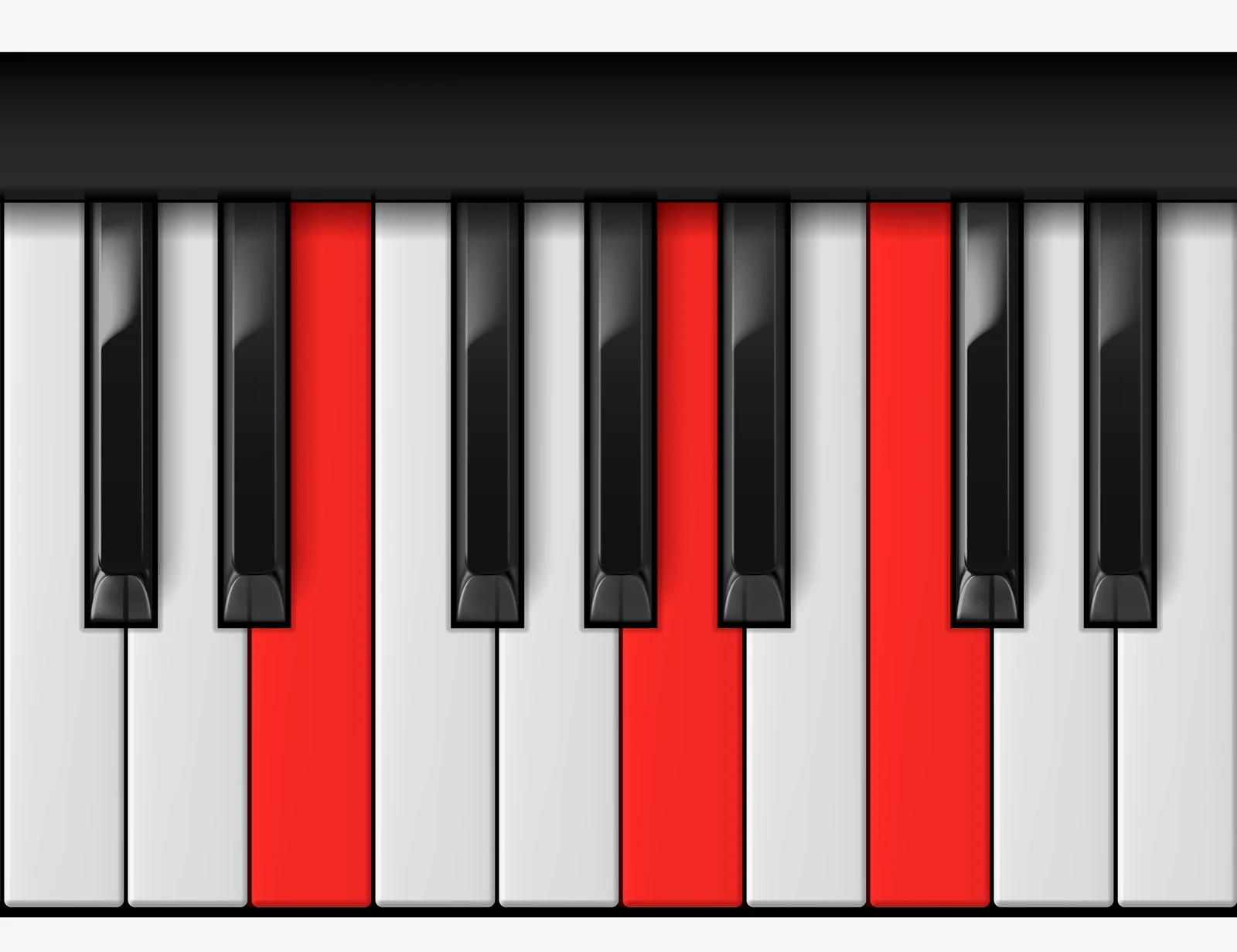 A Minor piano chord, 2nd inversion — E, A, C