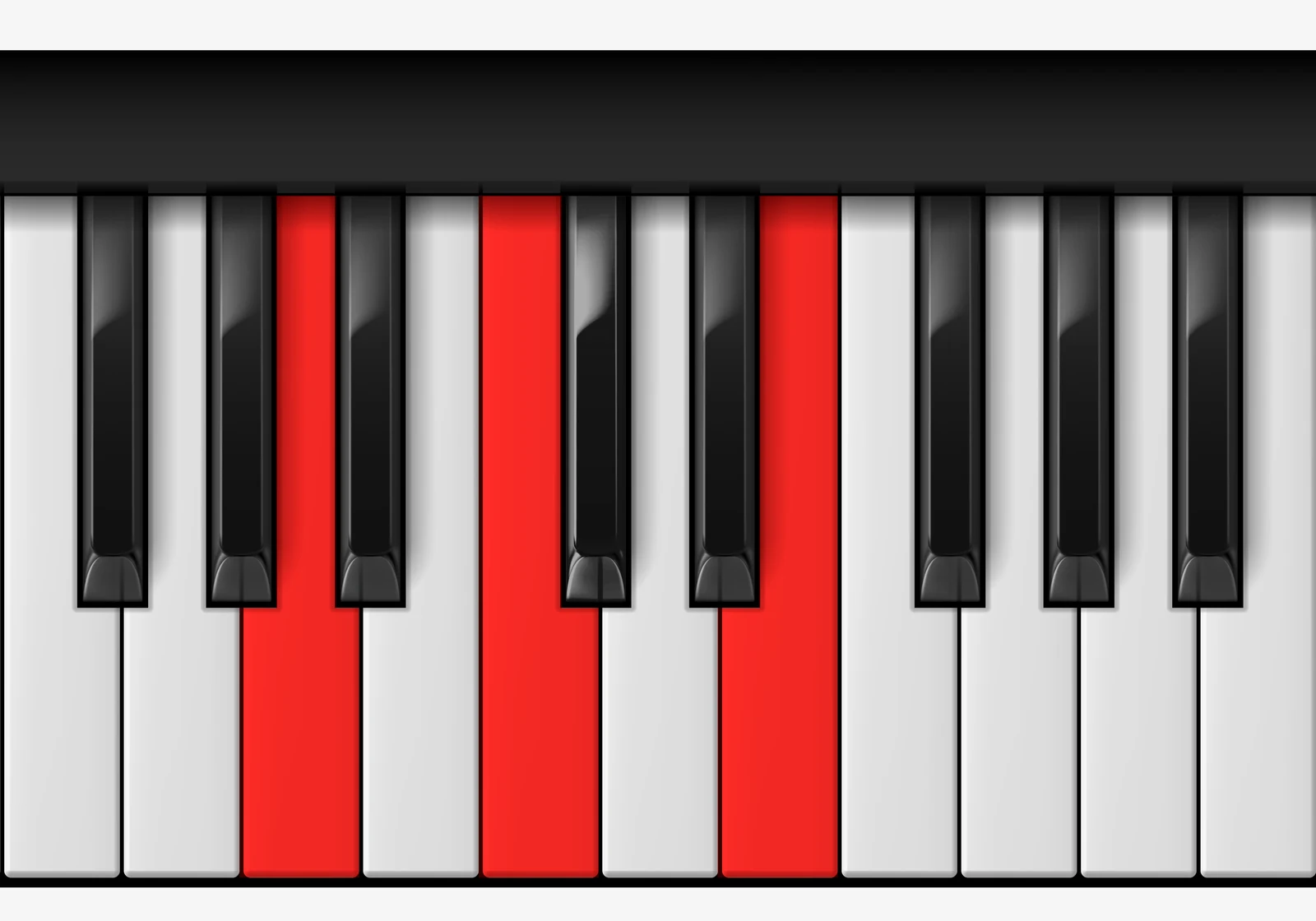 A Minor piano chord, root position — A, C, E