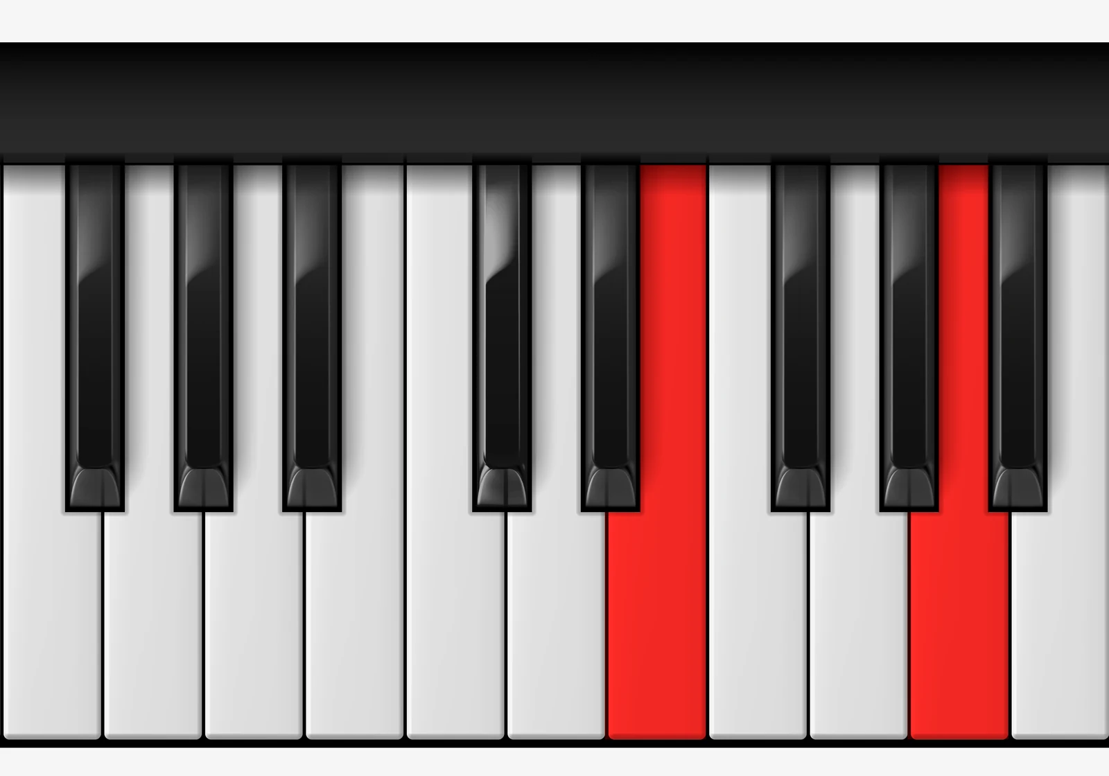 A Power piano chord, 1st inversion — E, A