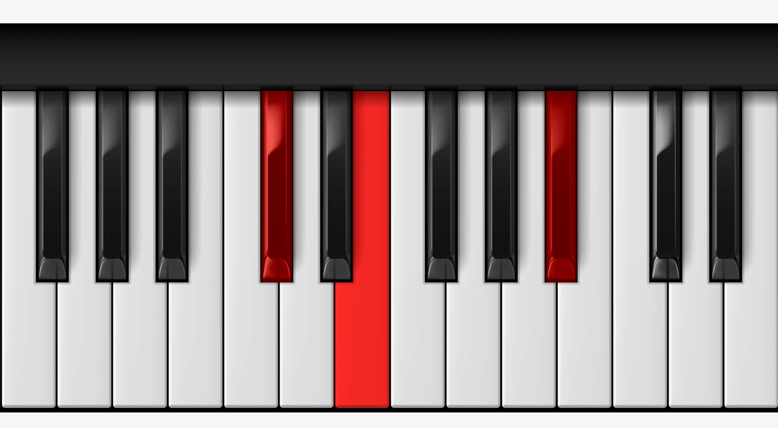A# Diminished piano chord, 1st inversion — C♯, E, A♯