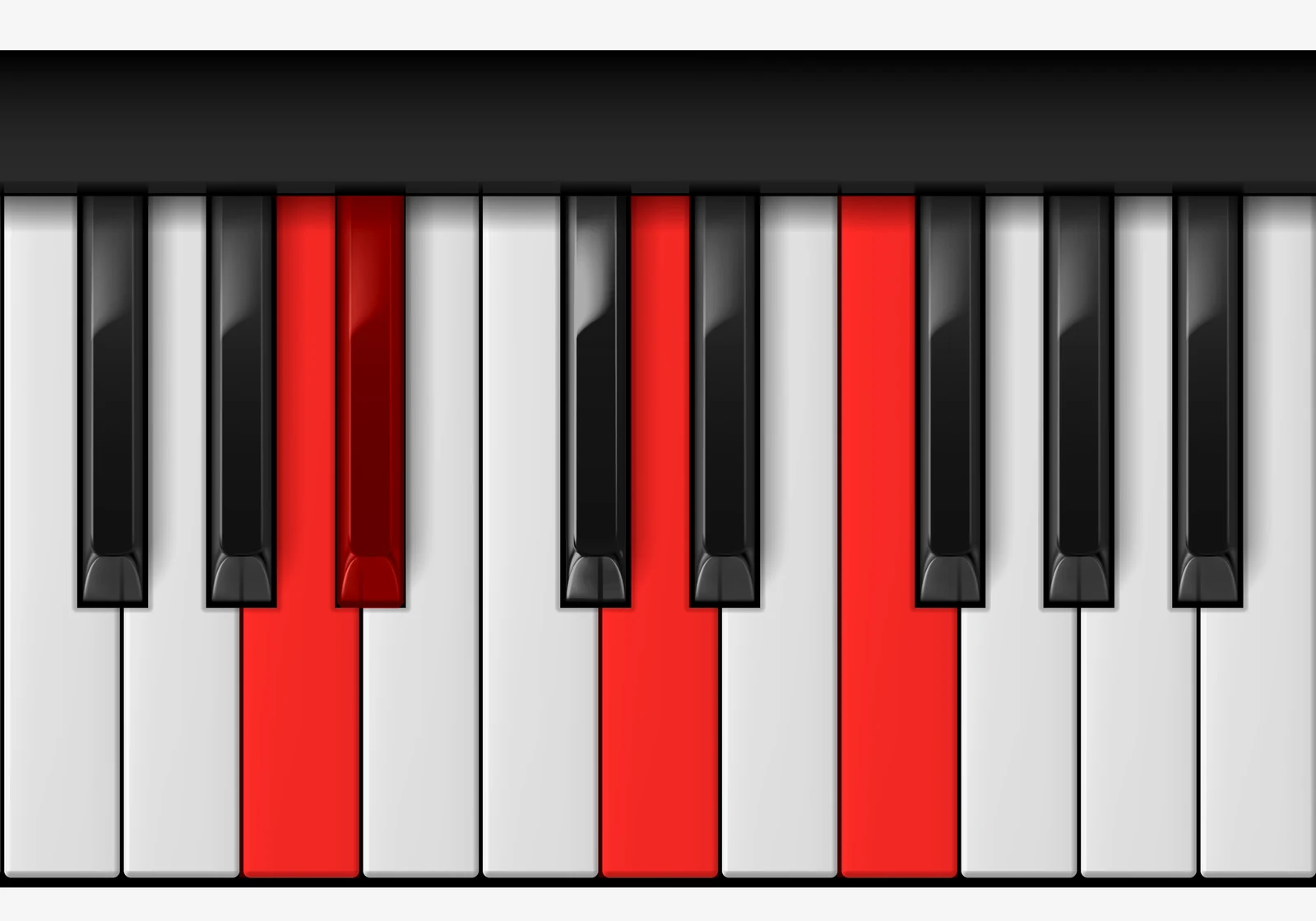 A# Major 7th piano chord, 3rd inversion — A, A#, D, F