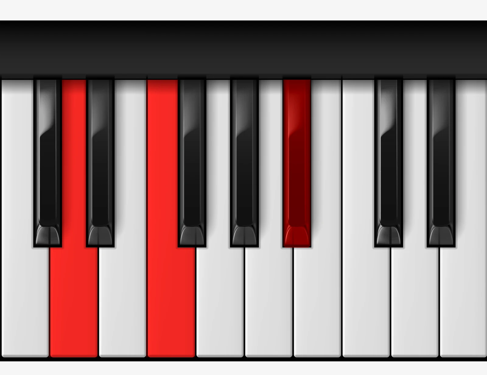 A# Major piano chord, 1st inversion — Cx, E♯, A♯