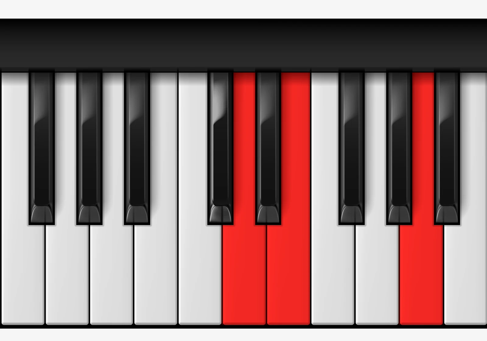 A Suspended 4th piano chord, 1st inversion — D, E, A