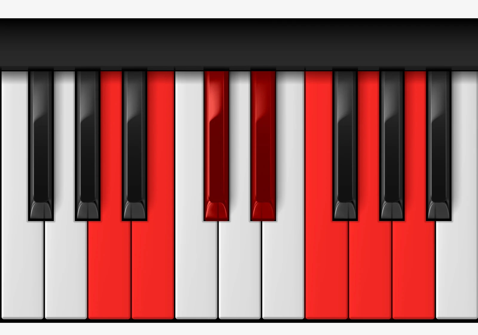 A Whole Tone Scale on piano — A, B, C#, D#, E#, G, A