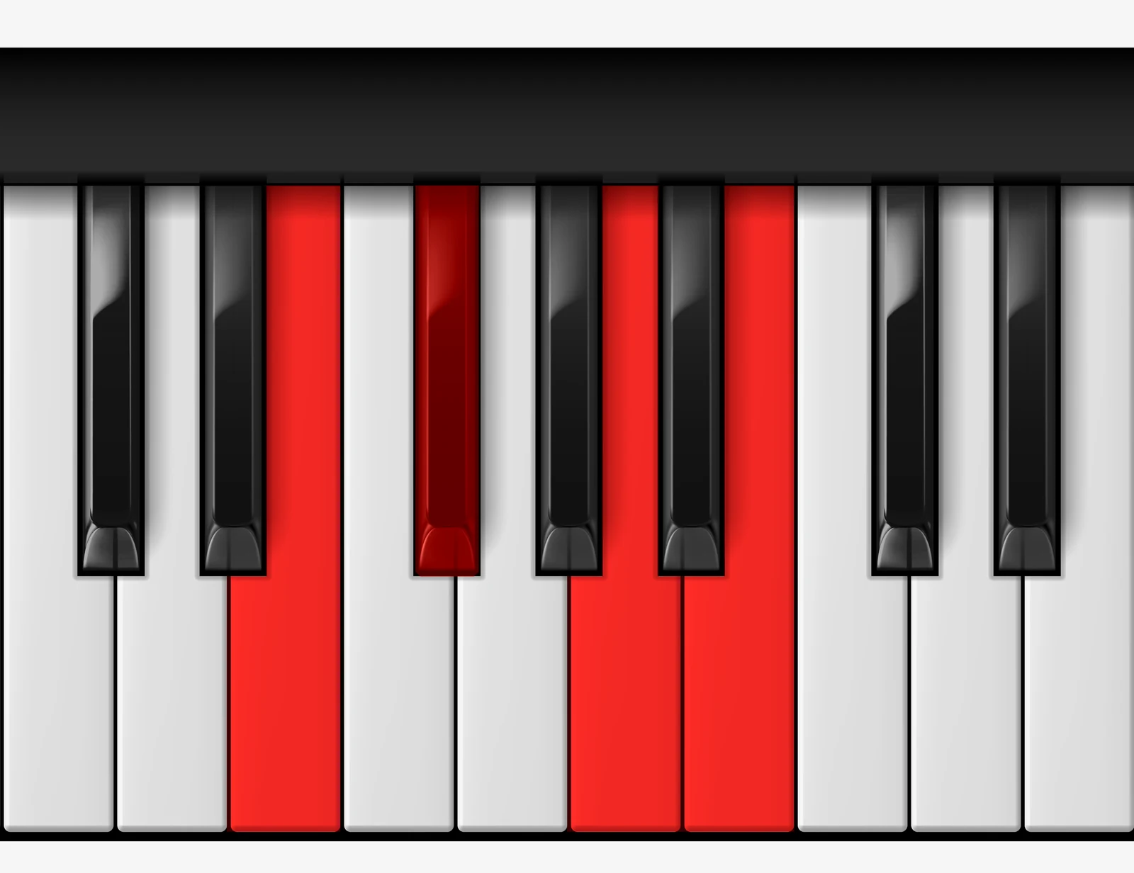 B 7sus4 piano chord, 1st inversion — E, F♯, A, B