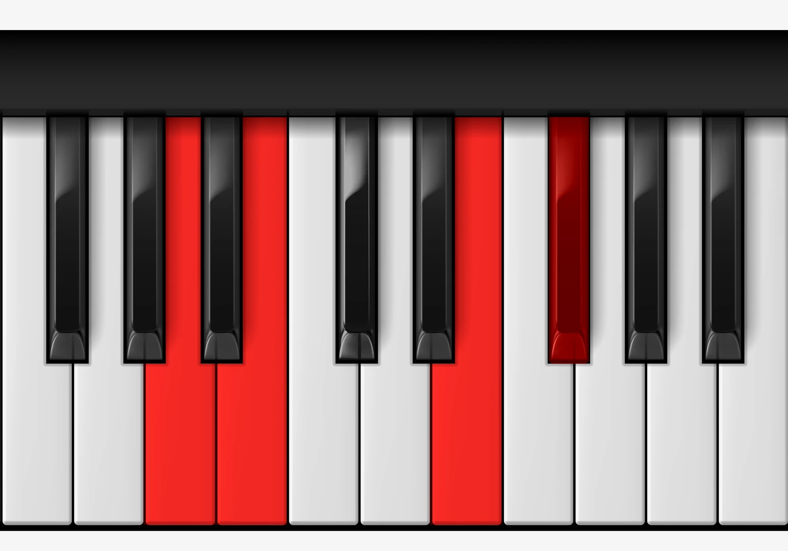B 7sus4 piano chord, 3rd inversion — A, B, E, F♯