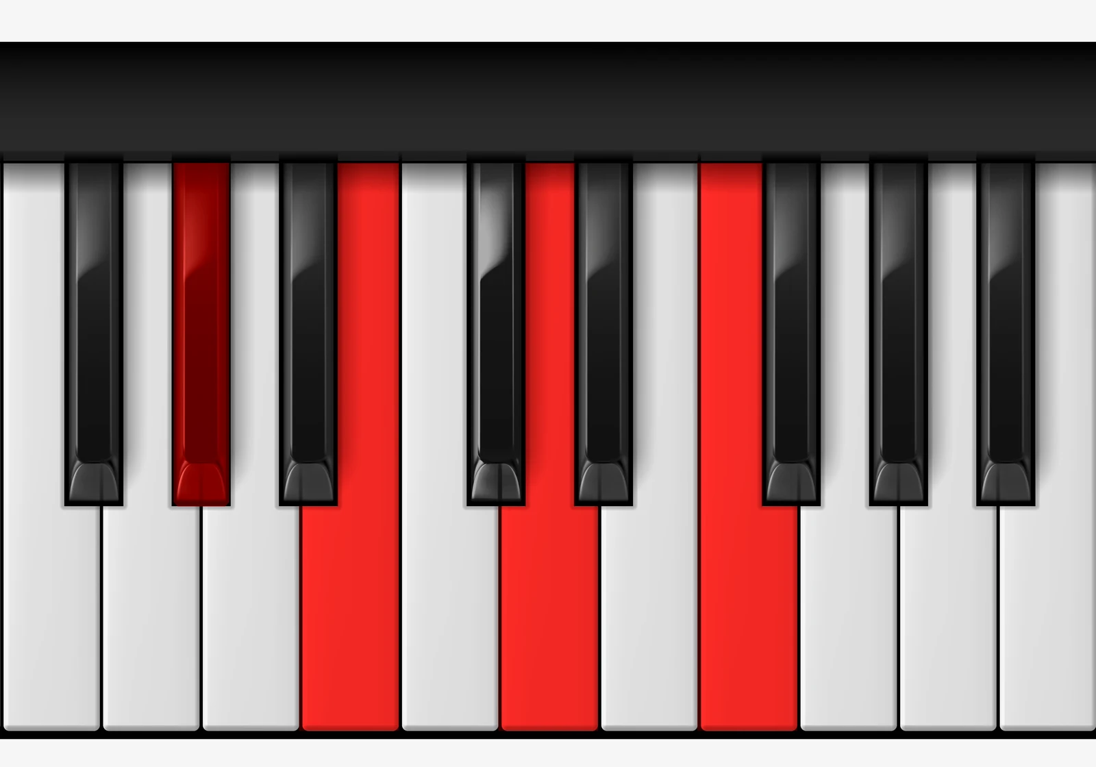 B Diminished 7th piano chord, 3rd inversion — A♭, B, D, F