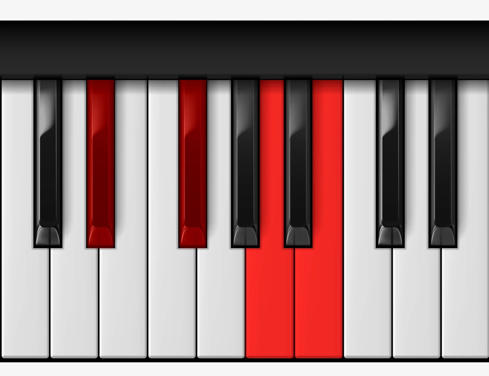 B Dominant 7th piano chord, 1st inversion — D♯, F♯, A, B