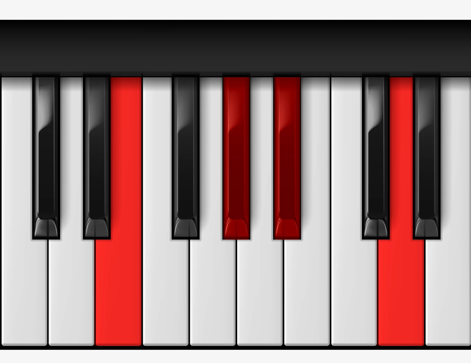 Bb 7♭5 piano chord, 2nd inversion — F♭, A♭, B♭, D