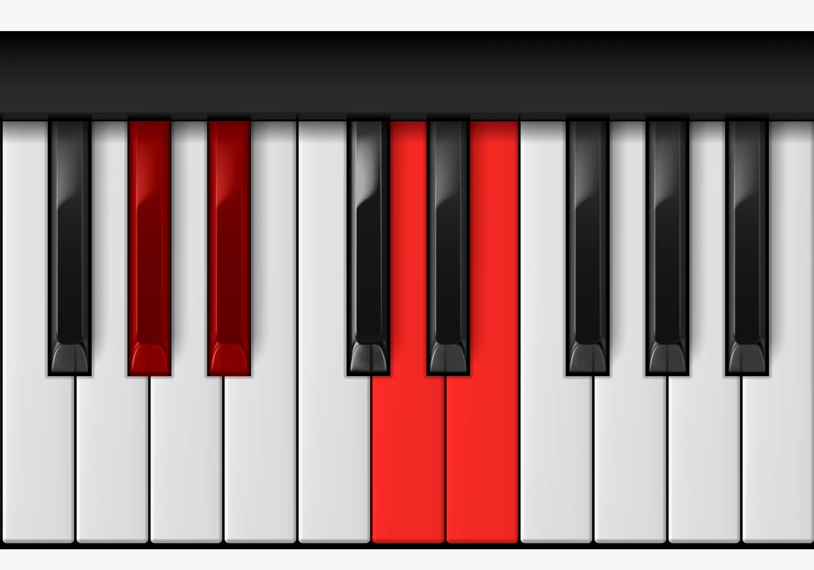 Bb 7♭5 piano chord, 3rd inversion — A♭, B♭, D, F♭