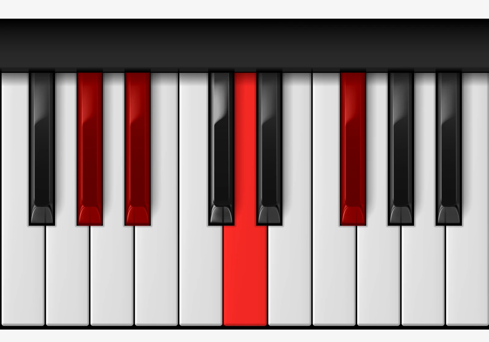 Bb Augmented 7th piano chord, 3rd inversion — A♭, B♭, D, F♯