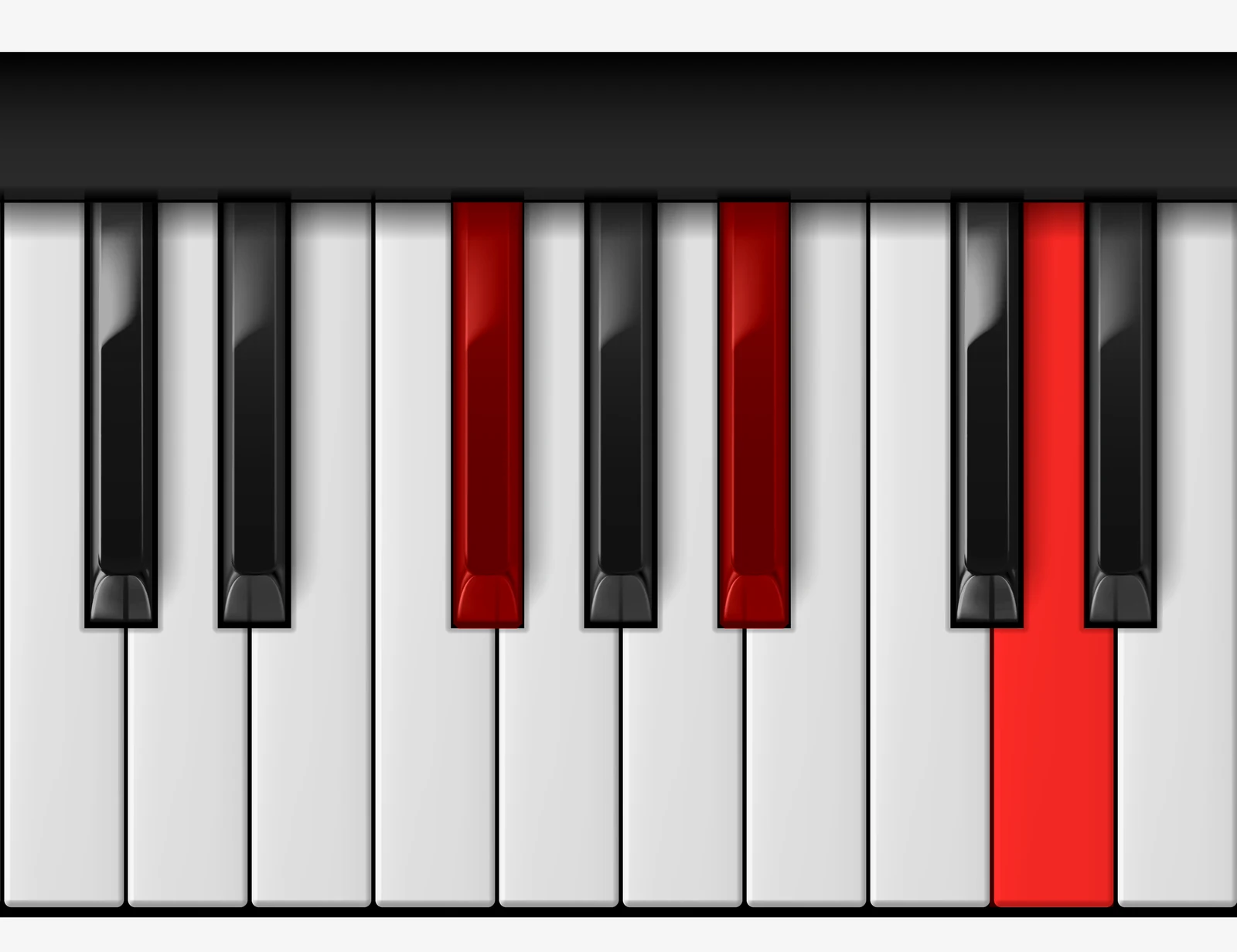 Bb Augmented piano chord, 2nd inversion — F♯, B♭, D