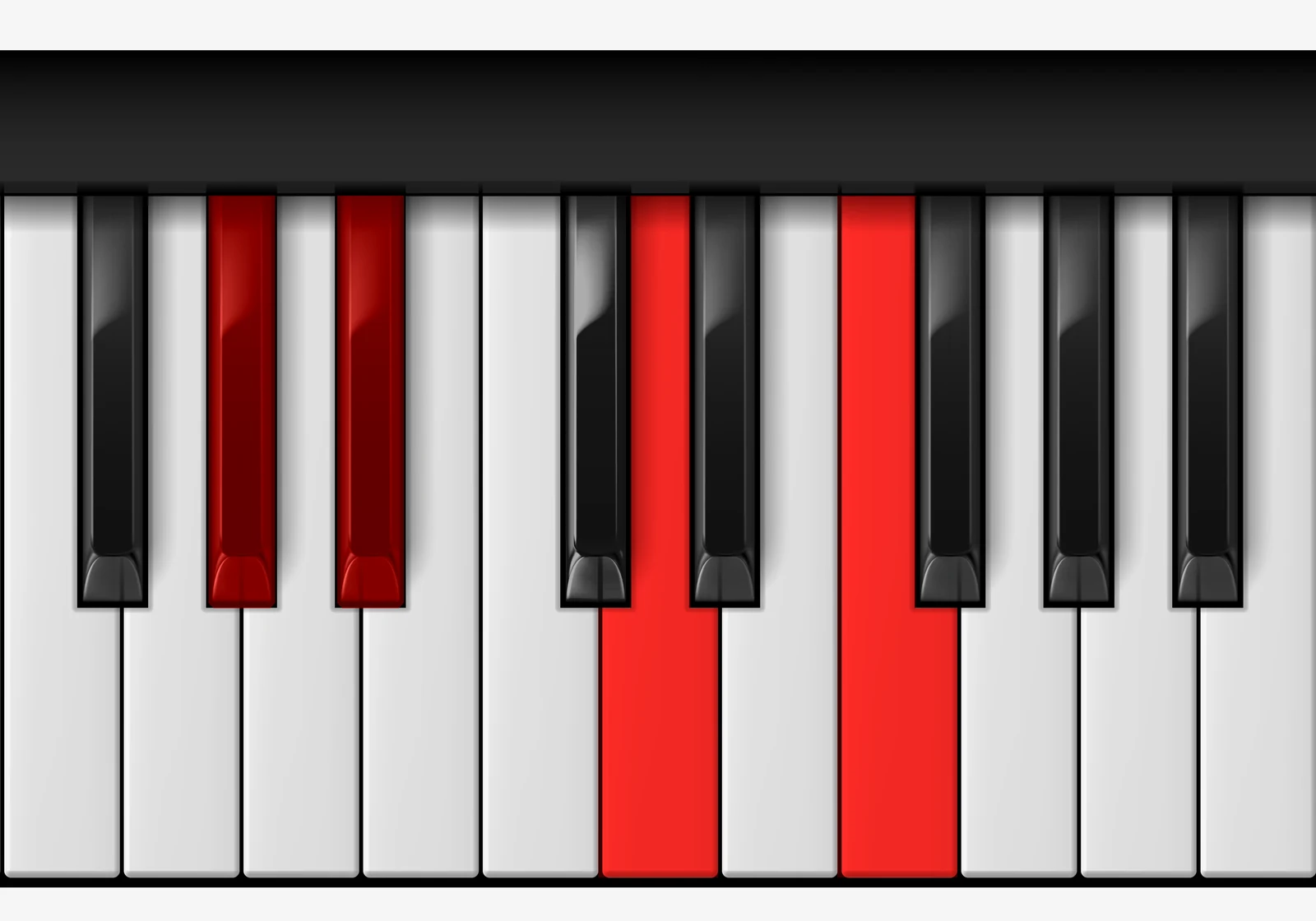 Bb Dominant 7th piano chord, 3rd inversion — A♭, B♭, D, F