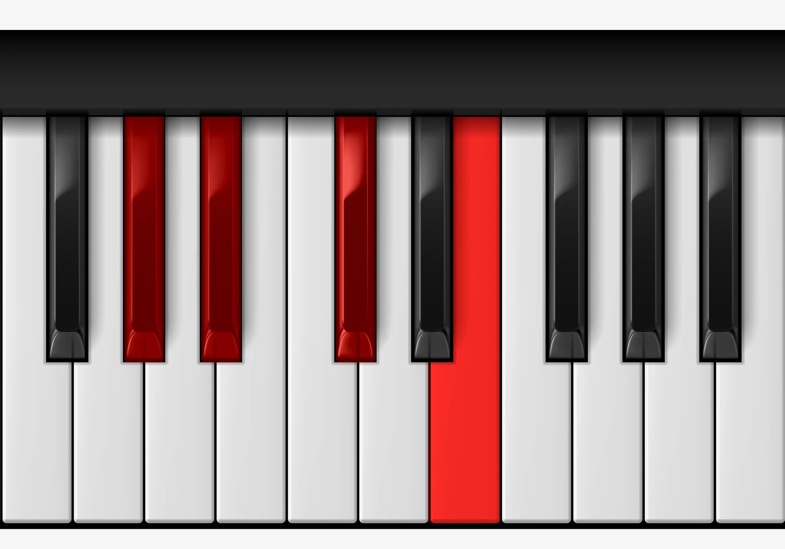 Bb Half Diminished piano chord, 3rd inversion — A♭, B♭, D♭, F♭
