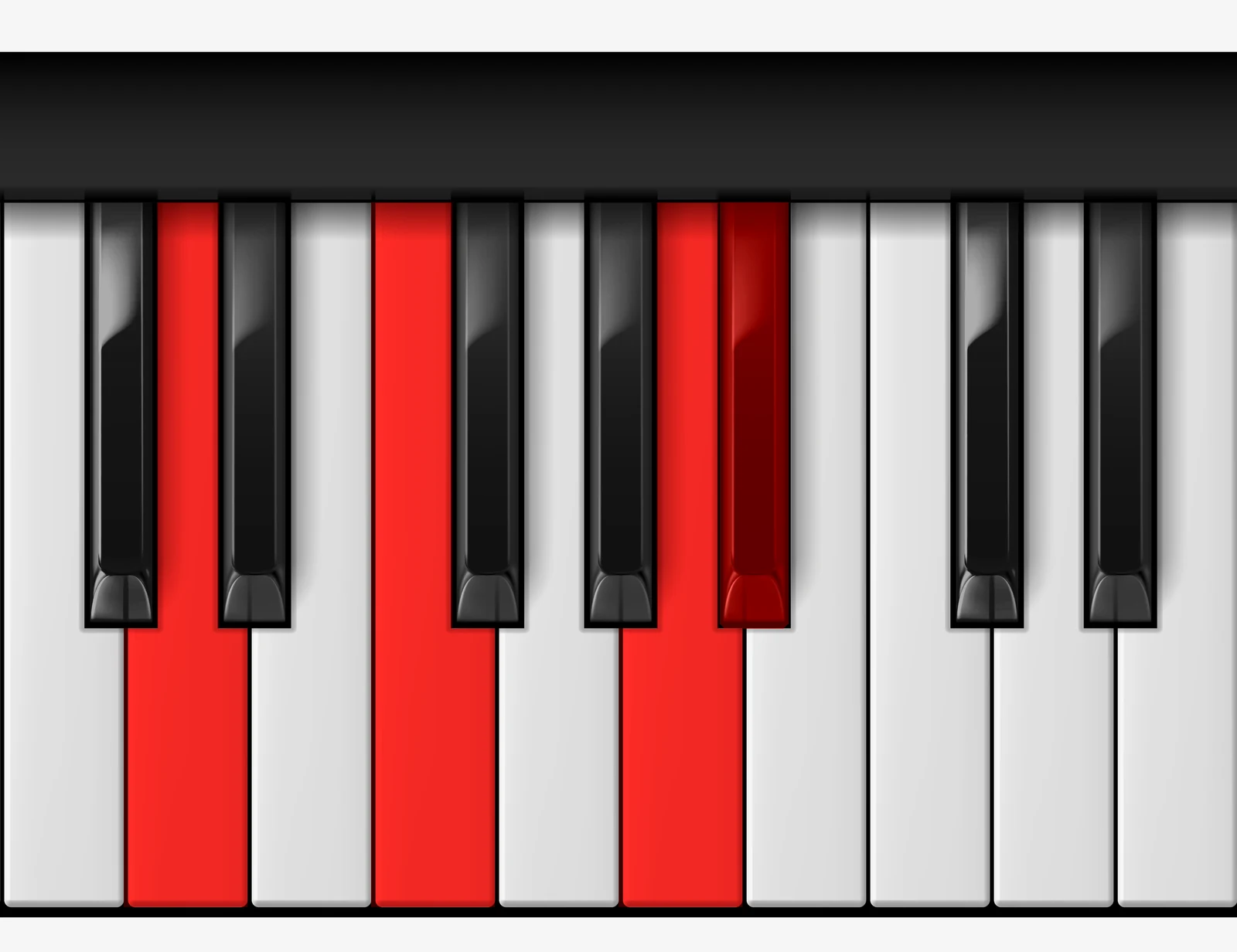 Bb Major 7th piano chord, 1st inversion — D, F, A, Bb