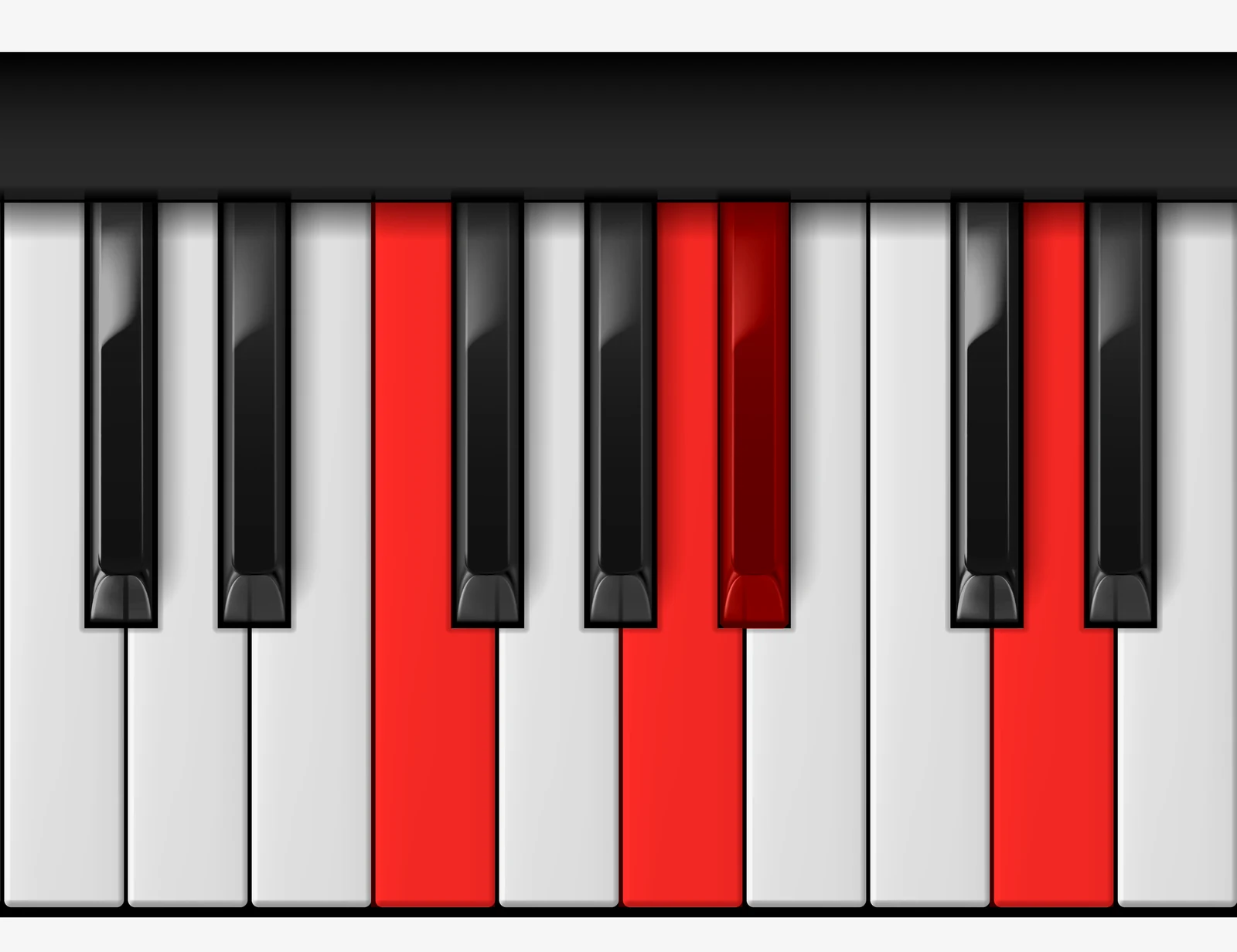 Bb Major 7th piano chord, 2nd inversion — F, A, Bb, D