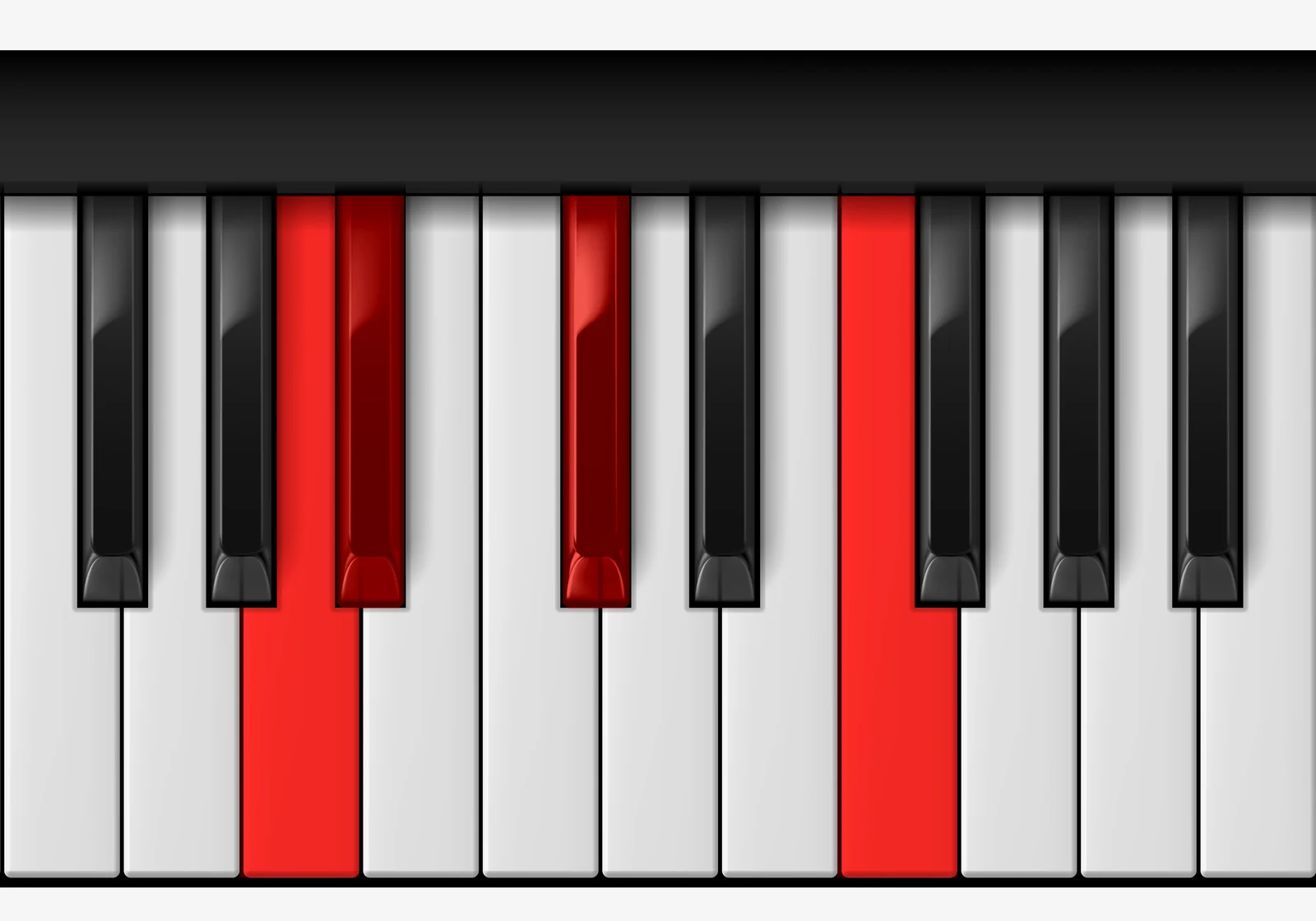 Bb Minor Major 7th piano chord, 3rd inversion — A, B♭, D♭, F