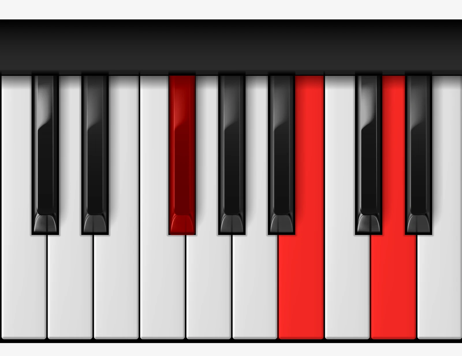 B Minor piano chord, 2nd inversion — F#, B, D