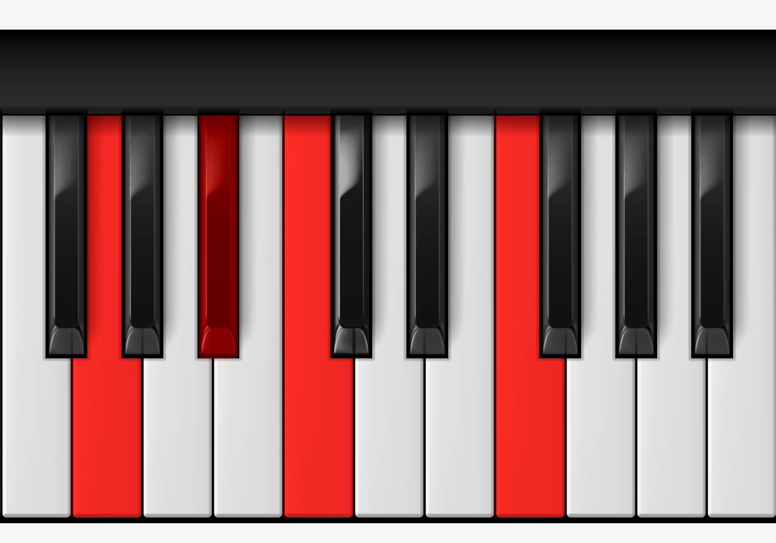 C 7sus4 piano chord, 2nd inversion — G, B♭, C, F
