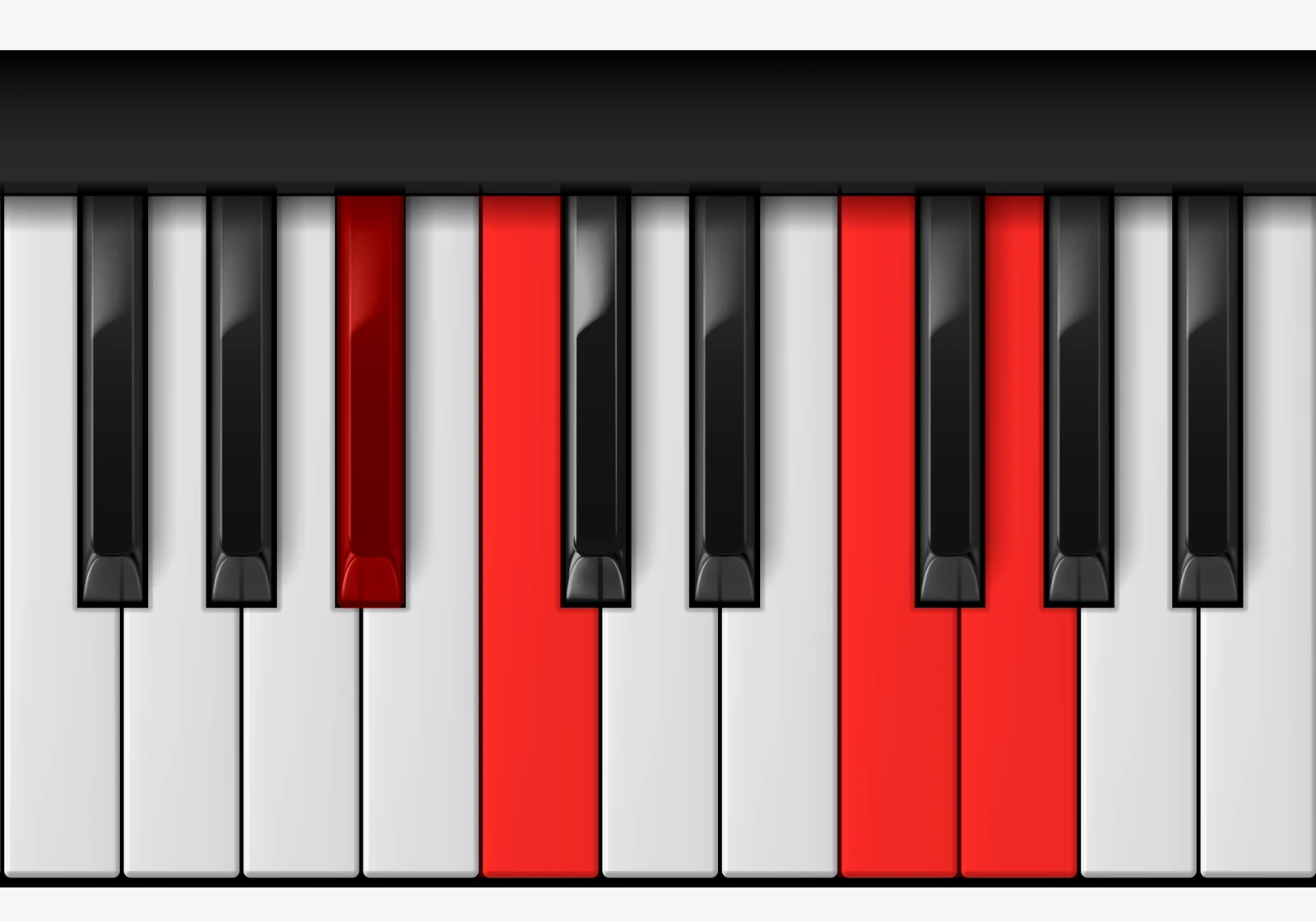 C 7sus4 piano chord, 3rd inversion — B♭, C, F, G
