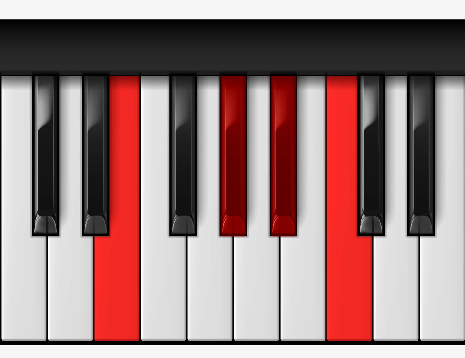 C Augmented 7th piano chord, 1st inversion — E, G♯, B♭, C