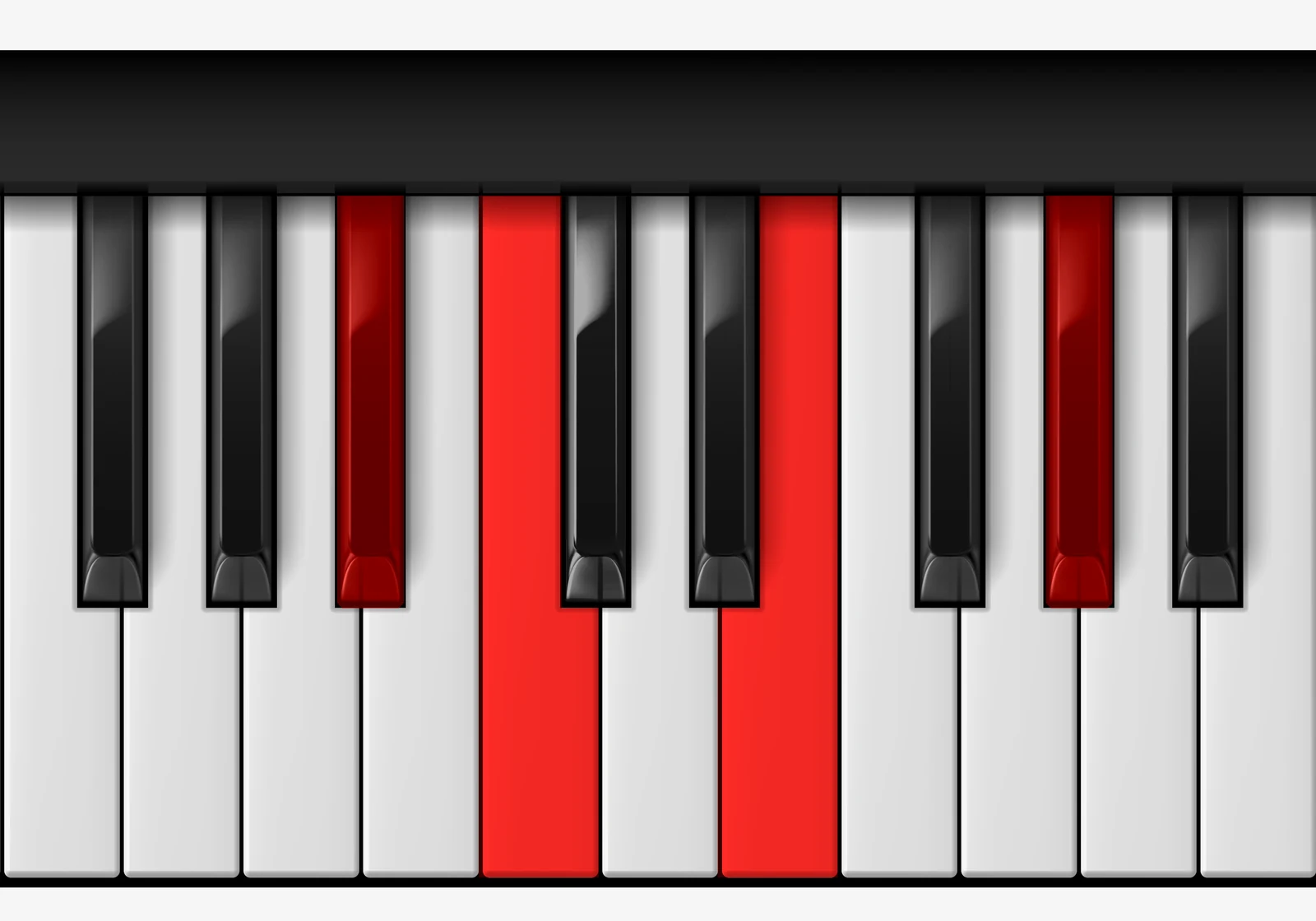 C Augmented 7th piano chord, 3rd inversion — B♭, C, E, G♯