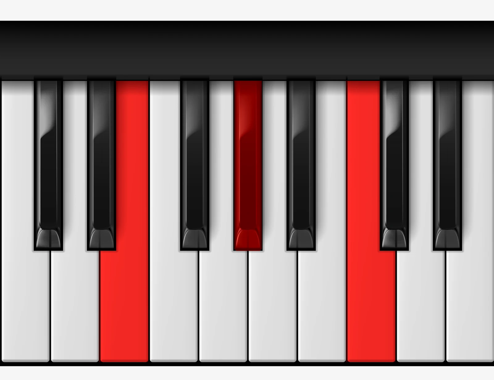 C Augmented piano chord, 1st inversion — E, G♯, C
