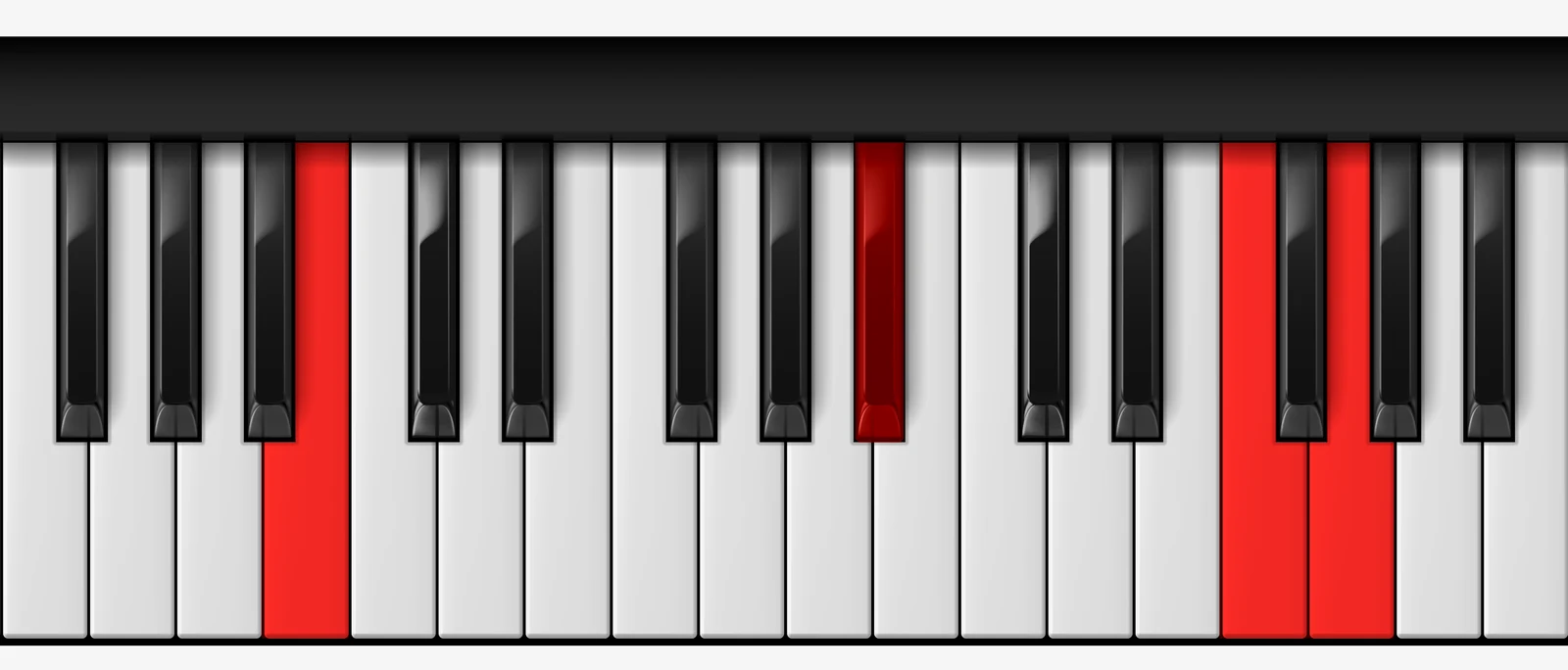Cb 7sus4 piano chord, 3rd inversion — B♭♭, C♭, F♭, G♭