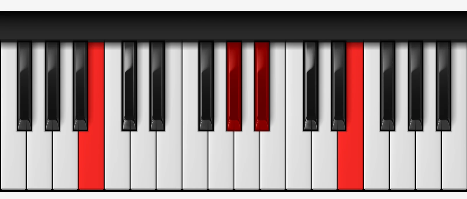 Cb Augmented 7th piano chord, 1st inversion — E♭, G, B♭♭, C♭