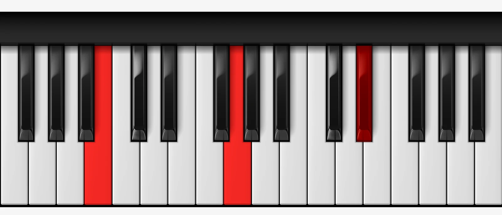 Cb Augmented piano chord, 1st inversion — Cb, G, Eb