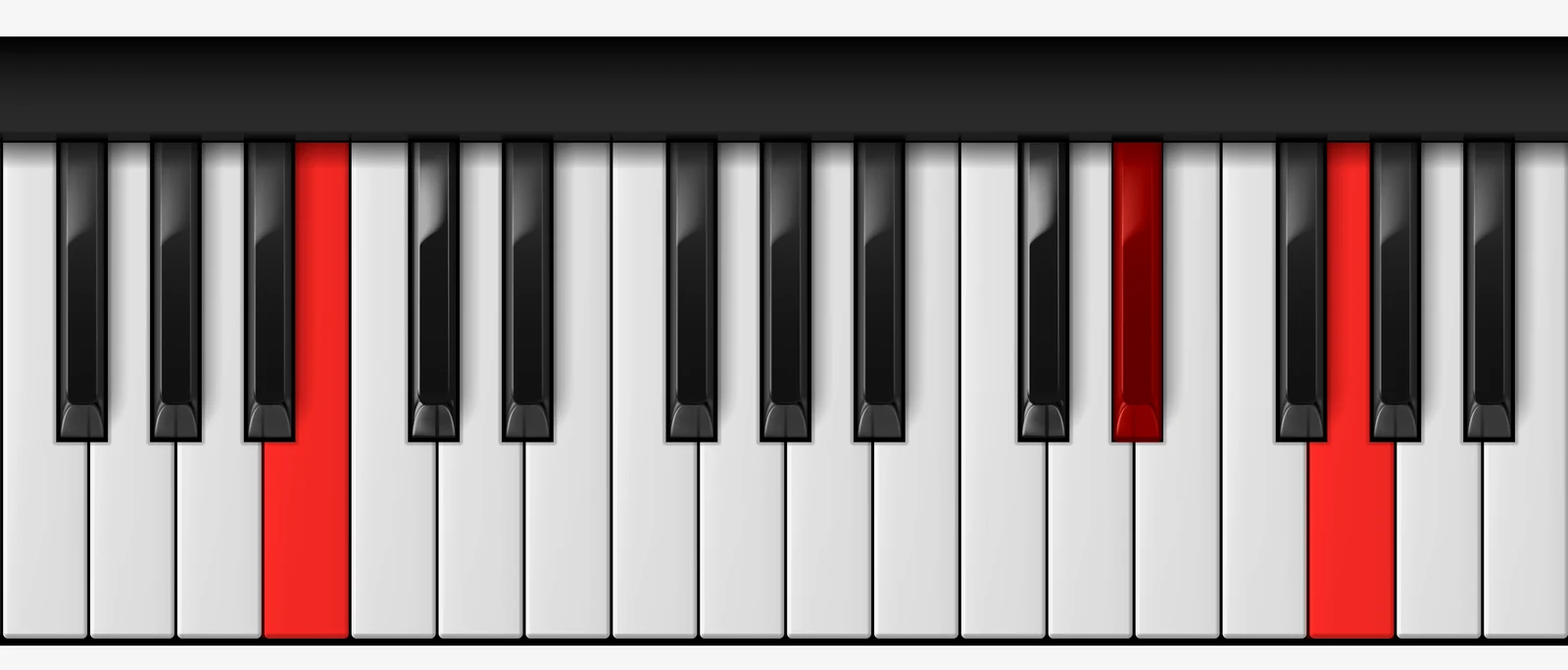 Cb Augmented piano chord, 2nd inversion — Cb, Eb, G