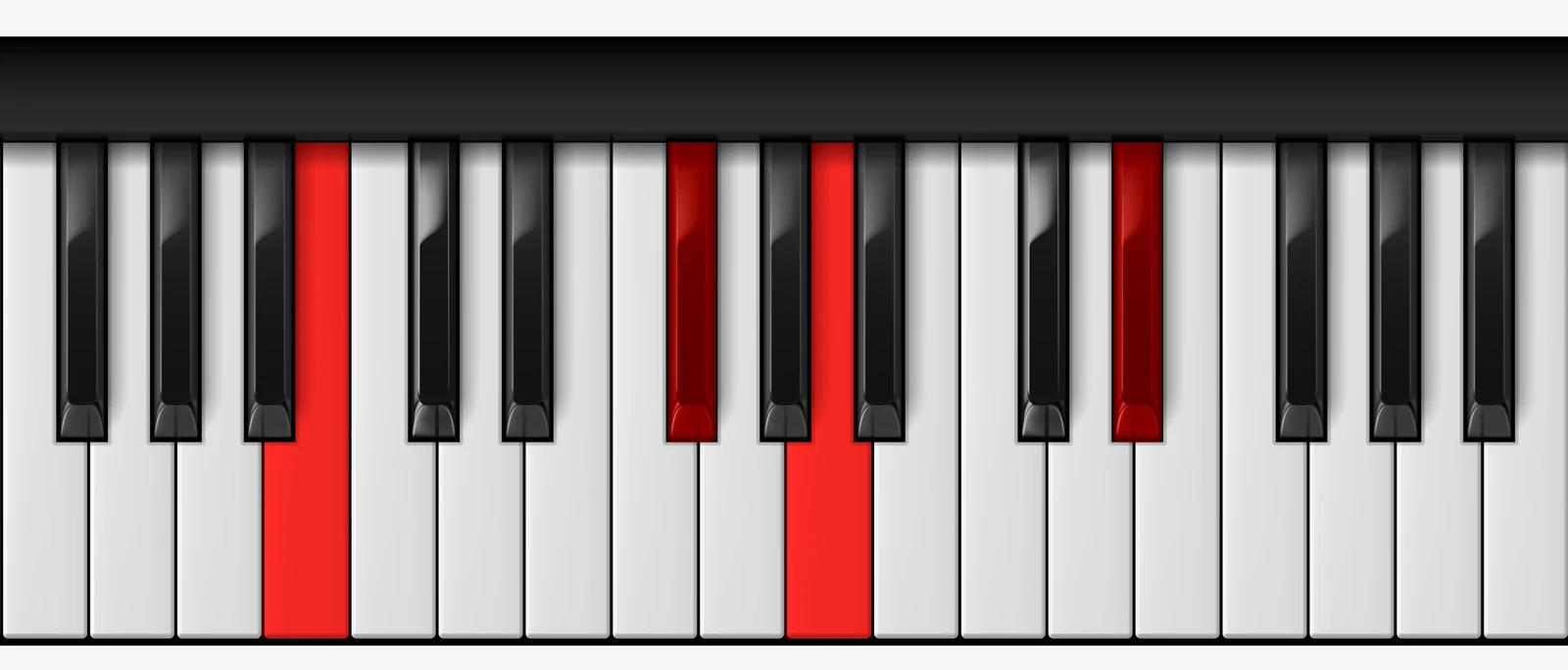 Cb Diminished 7th piano chord, 1st inversion — E♭♭, G♭♭, A♭, C♭