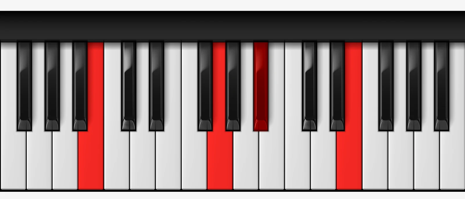 Cb Dominant 7th piano chord, 1st inversion — E♭, G♭, B♭♭, C♭