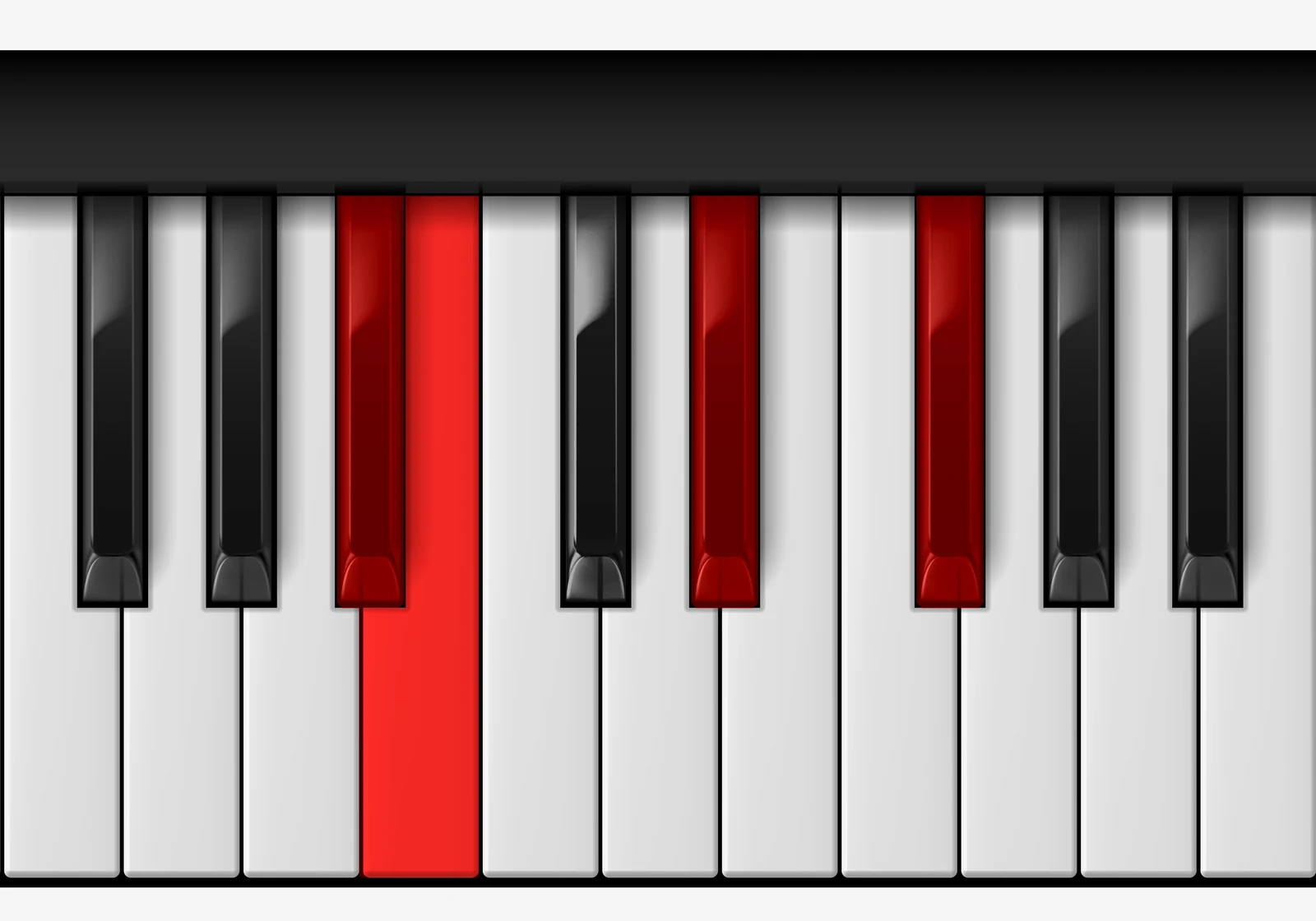 Cb Half Diminished piano chord, 3rd inversion — B♭♭, C♭, E♭♭, G♭♭