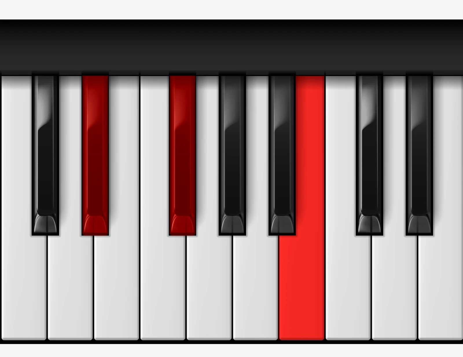 Cb Major piano chord, 1st inversion — E♭, G♭, C♭